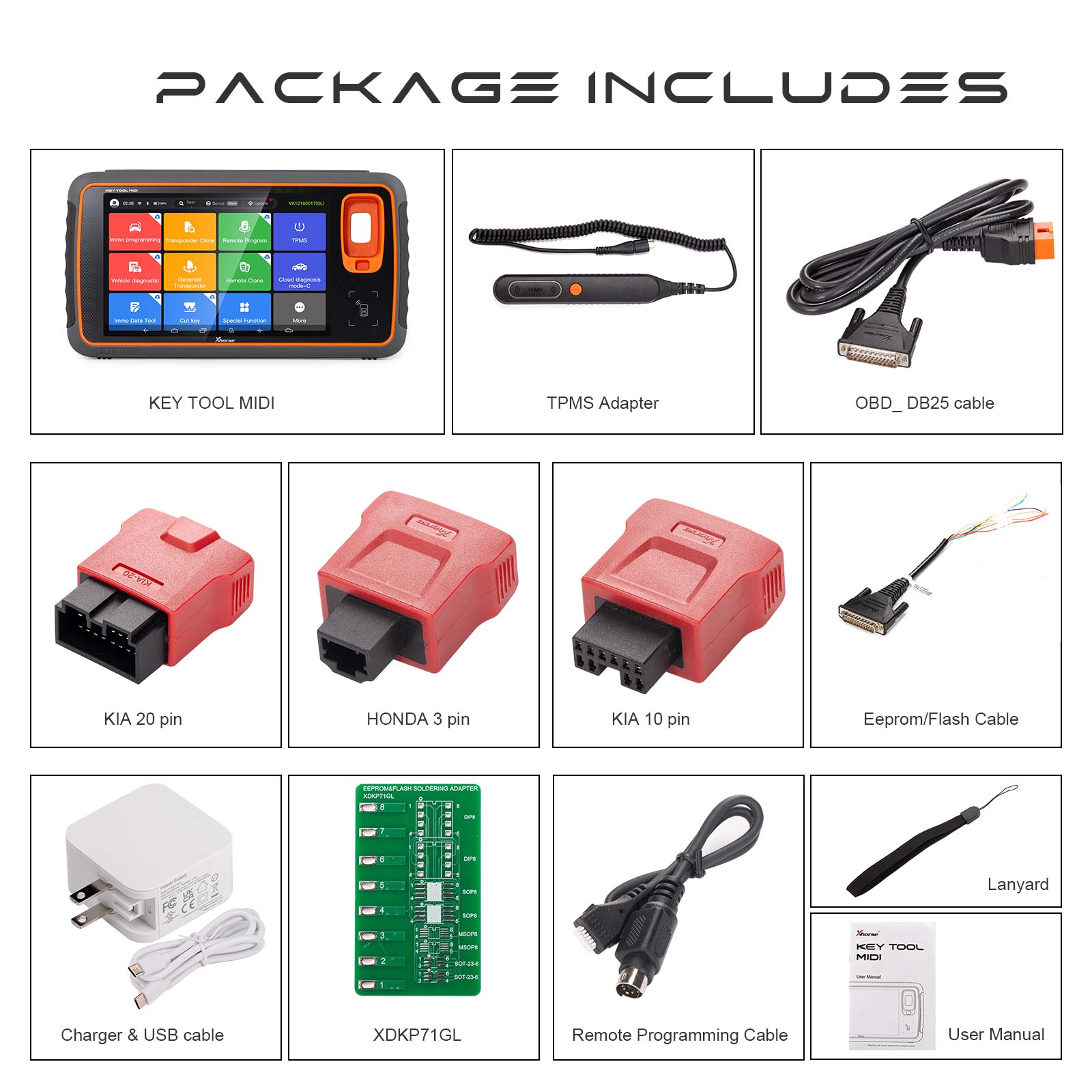 Xhorse Key Tool MIDI Advanced – Key & TPMS Programming Tool