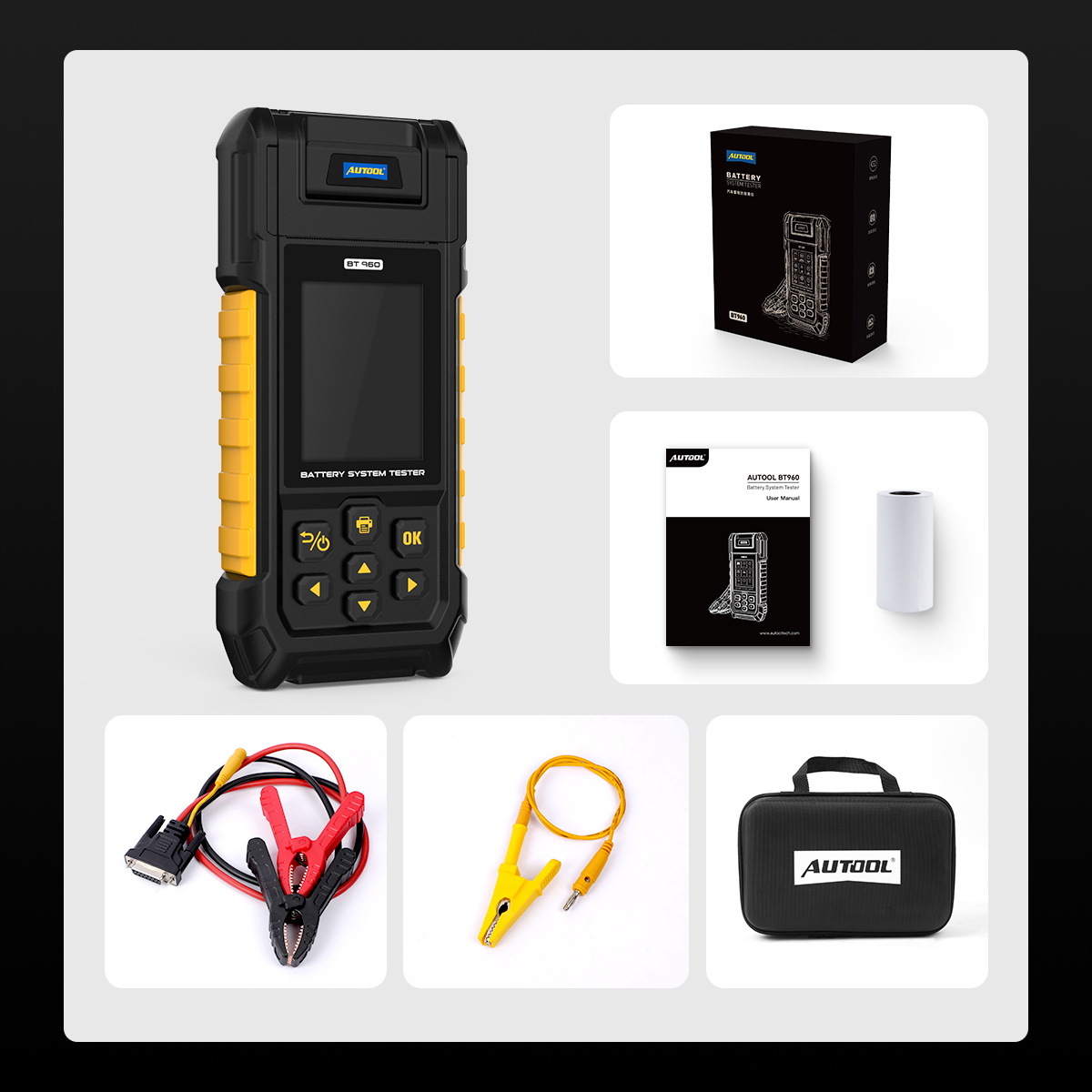 Autool BT960 - Akumuliatorių testeris su spausdintuvu